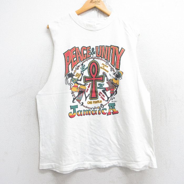 ノースリーブTシャツ ジャマイカ ホワイト XL | 古着