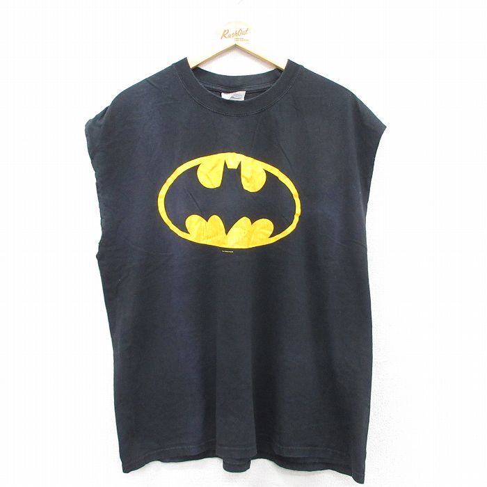 ノースリーブTシャツ BATMANプリント ブラック XL | 古着