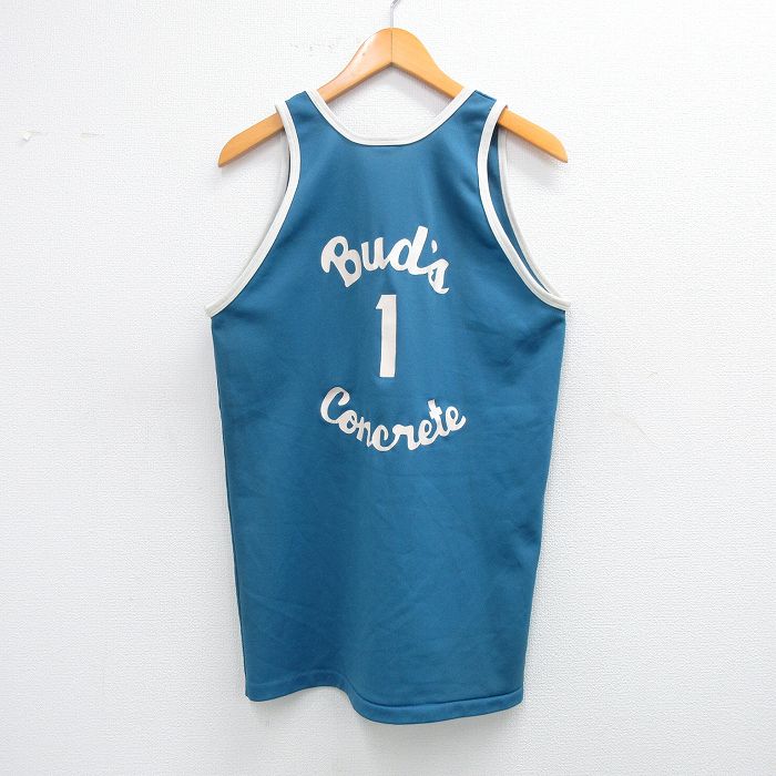 M★古着 メイソン ビンテージ タンクトップ メンズ 70年代 70s Buds Concrete クルーネック USA製 薄紺 ネイビー 【spe】 25aug25 中古