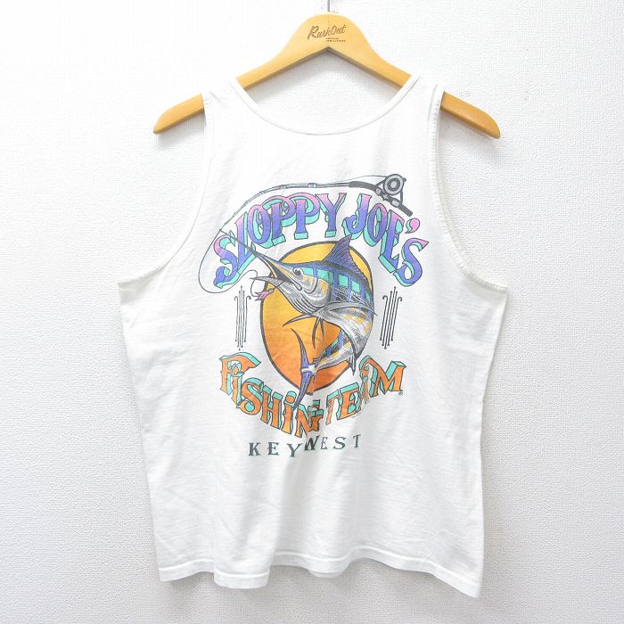 90s タンクトップ SLOPPY JOES ホワイト メンズXL相当 | 古着