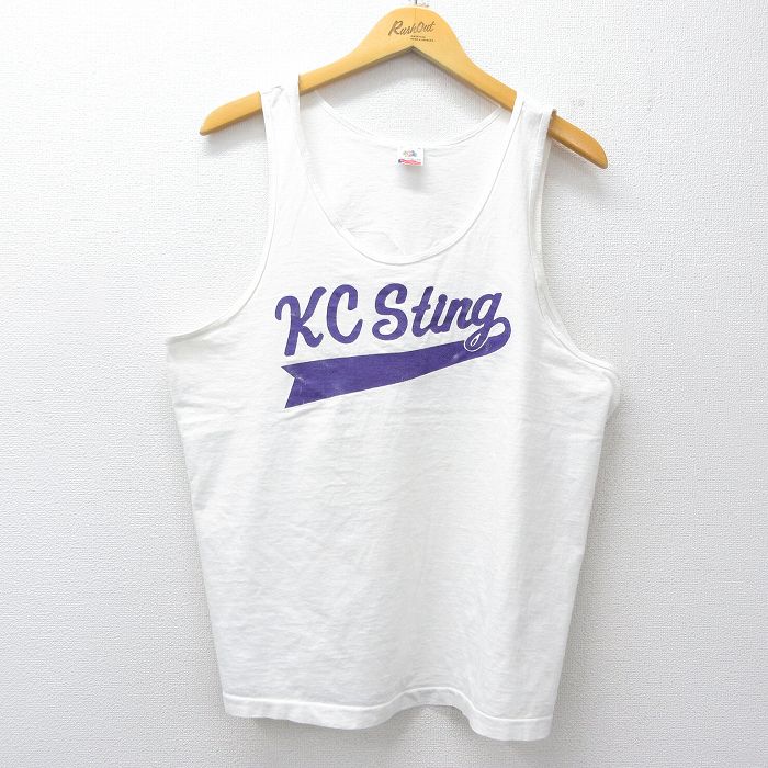 フルーツオブザルーム 90s タンクトップ KC Sting ホワイト メンズXL相当 | 古着