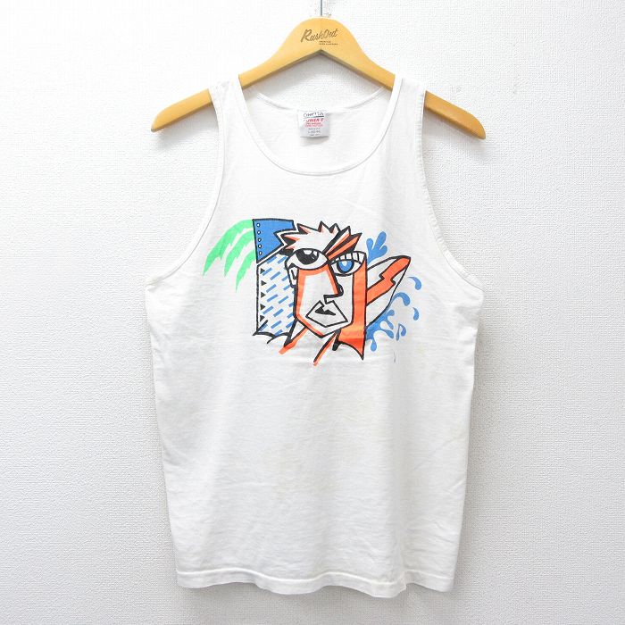 オニータ 90s タンクトップ 顔 ホワイト メンズM相当 | 古着