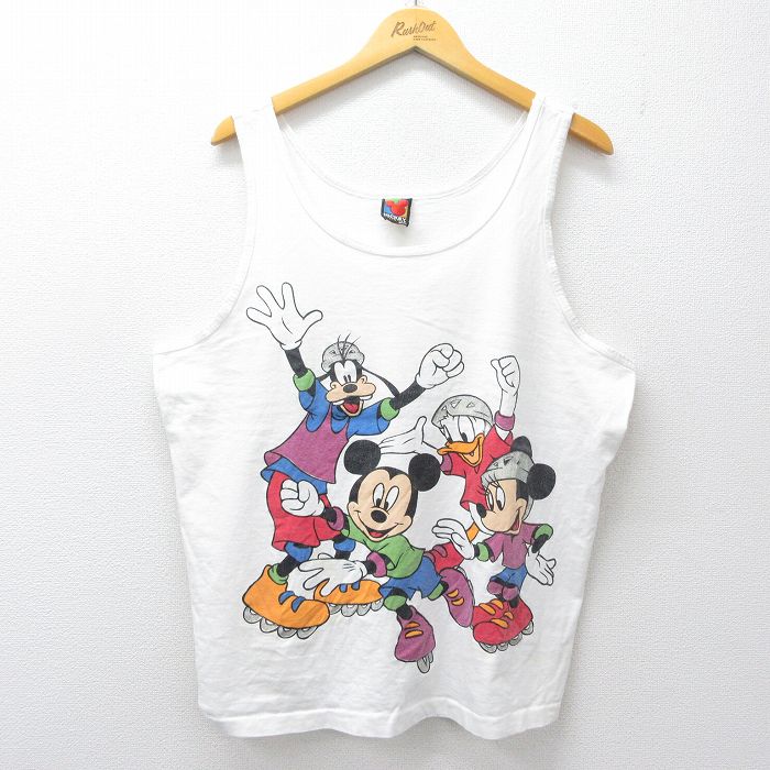 90s タンクトップ ディズニー ホワイト XL | 古着