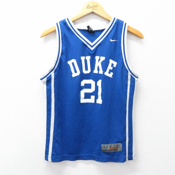 S★古着 ナイキ NIKE ビンテージ タンクトップ メンズ 00年代 00s DUKE Vネック 青 ユニフォーム ゲームシャツ 26apr09