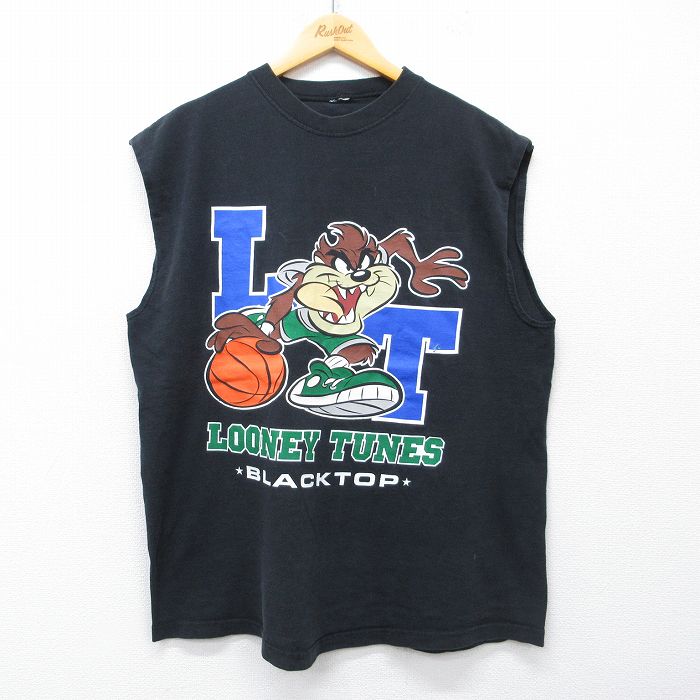 ノースリーブTシャツ ルーニーテューンズ ブラック メンズXL相当 | 古着