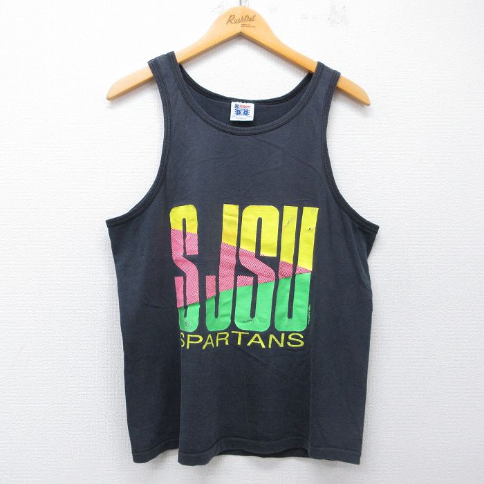 【20%OFF】80s タンクトップ SJSU ブラック メンズL相当 | 古着