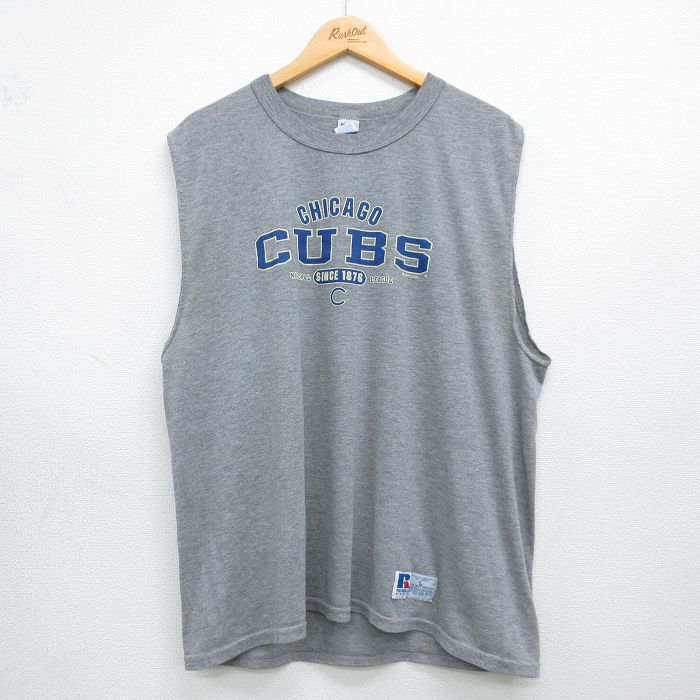 ラッセル 00s ノースリーブTシャツ シカゴカブス グレー メンズXL相当 | 古着