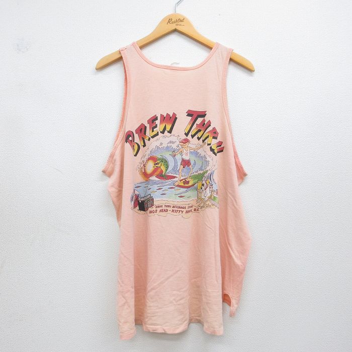 【20%OFF】80s タンクトップ BREW THRU ピンク メンズXL相当 | 古着