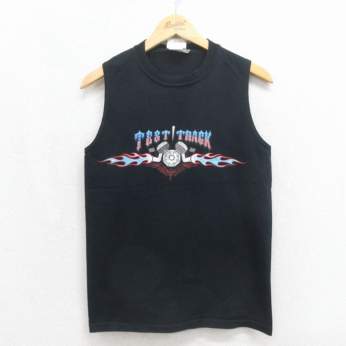 00s ノースリーブTシャツ テストトラック ブラック S | 古着