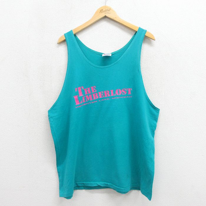 ヘインズ 90s タンクトップ ミシガン ライトブルー XL | 古着