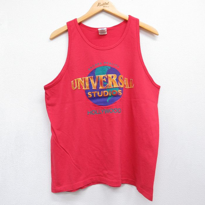 90s タンクトップ ユニバーサルスタジオハリウッド レッド L | 古着