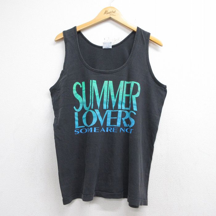 【20%OFF】00s タンクトップ SUMMER LOVERS ブラック メンズL相当 | 古着