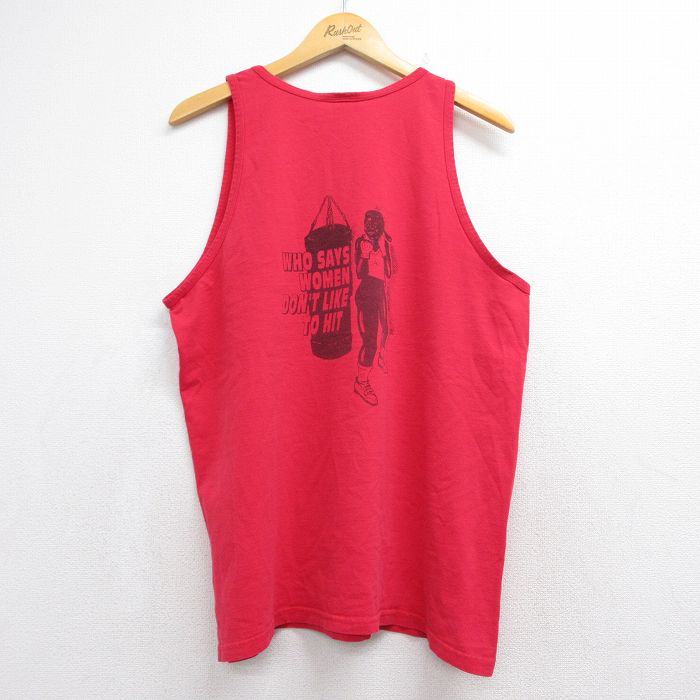 00s タンクトップ WOMEN Mechelle レッド メンズL相当 | 古着