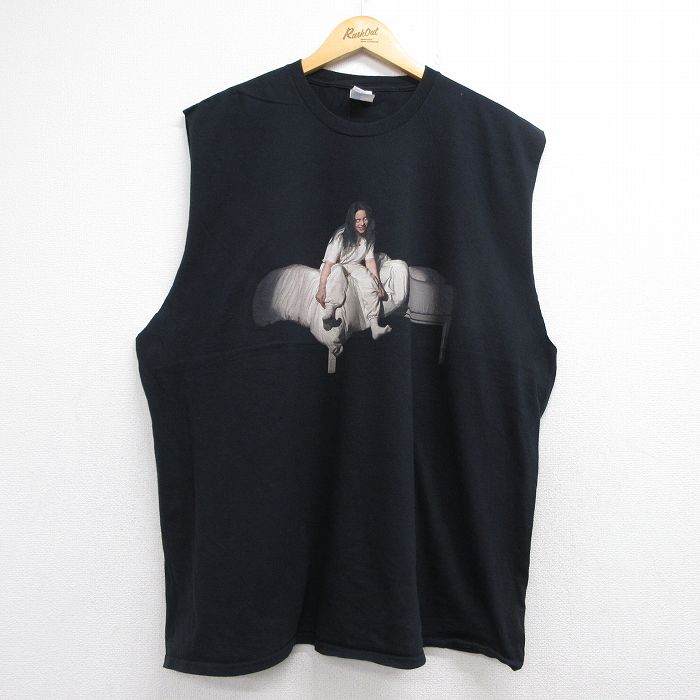 ノースリーブTシャツ ビリーアイリッシュ ブラック メンズXL相当 | 古着