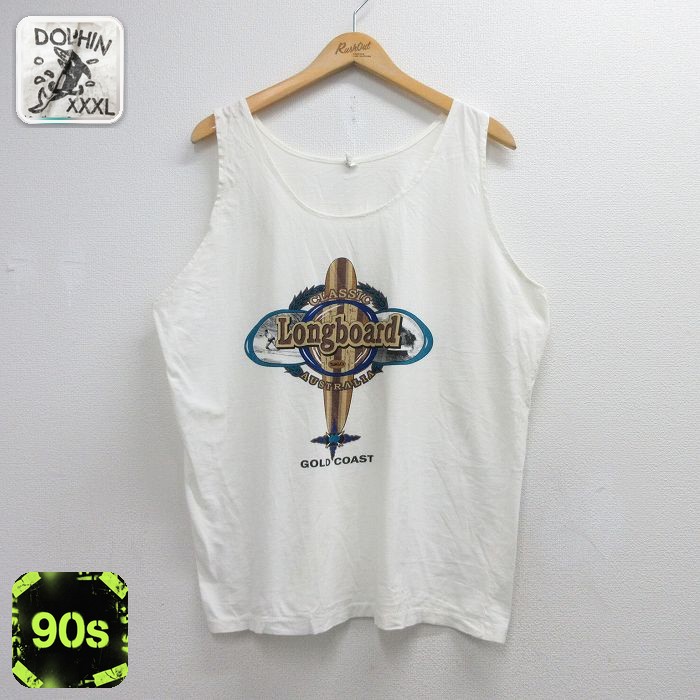 【20%OFF】90s タンクトップ サーフィン ホワイト メンズXL相当 | 古着