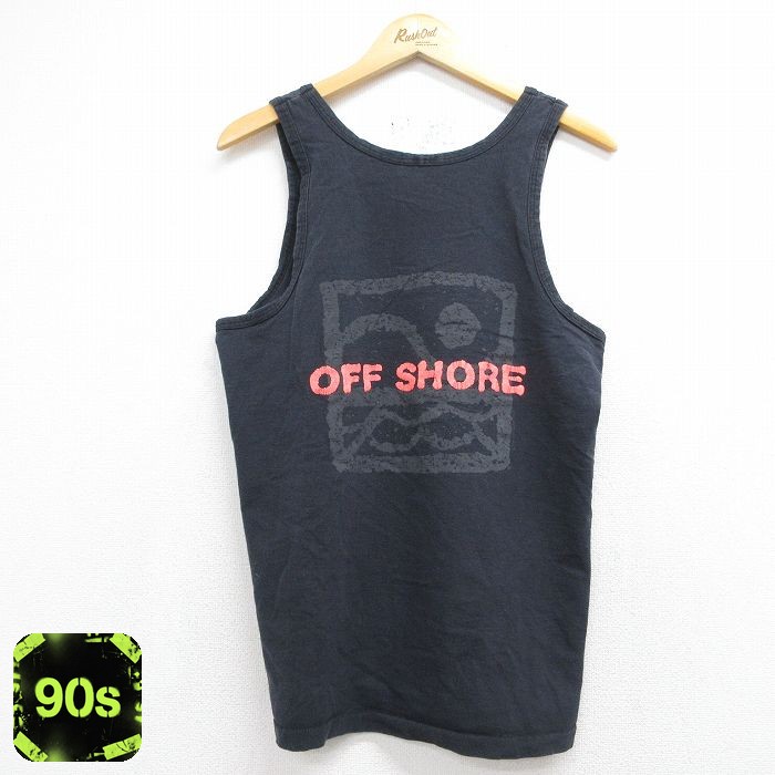 【20%OFF】90s タンクトップ OFF SHORE ブラック メンズM相当 | 古着