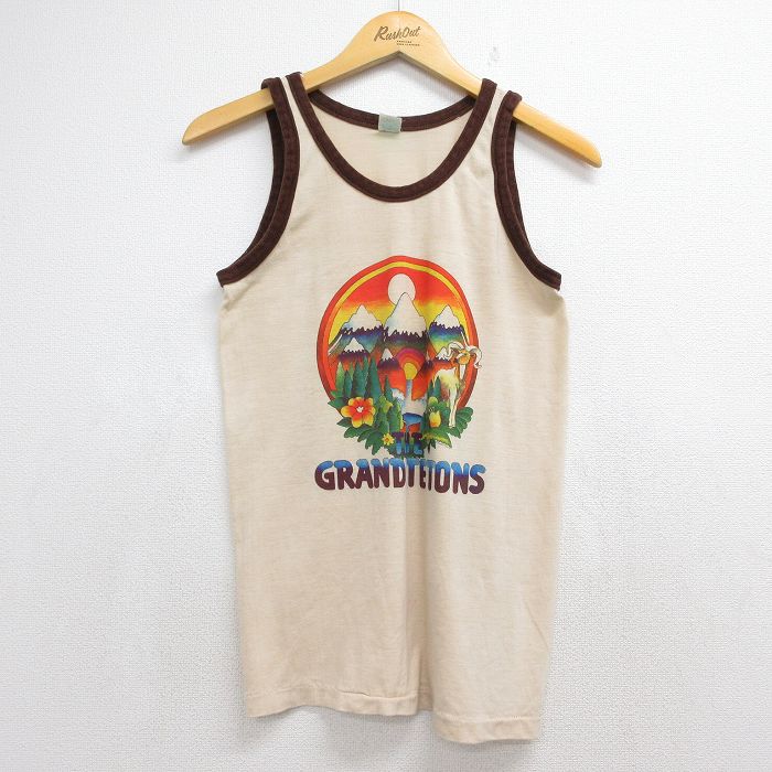 スプルース 70s タンクトップ THE GRAND TETONS ベージュ メンズS相当 | 古着