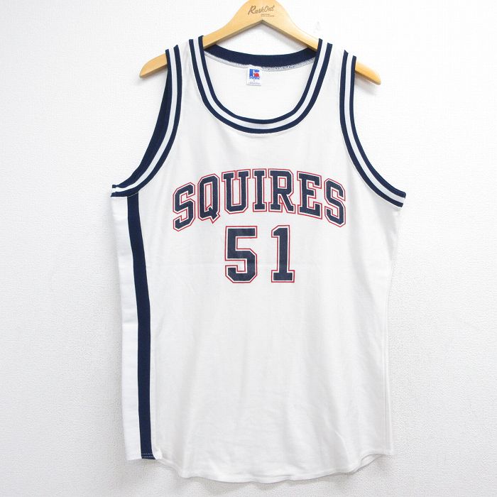 ラッセル 80s タンクトップ SQUIRES 51 ホワイト メンズL相当 | 古着