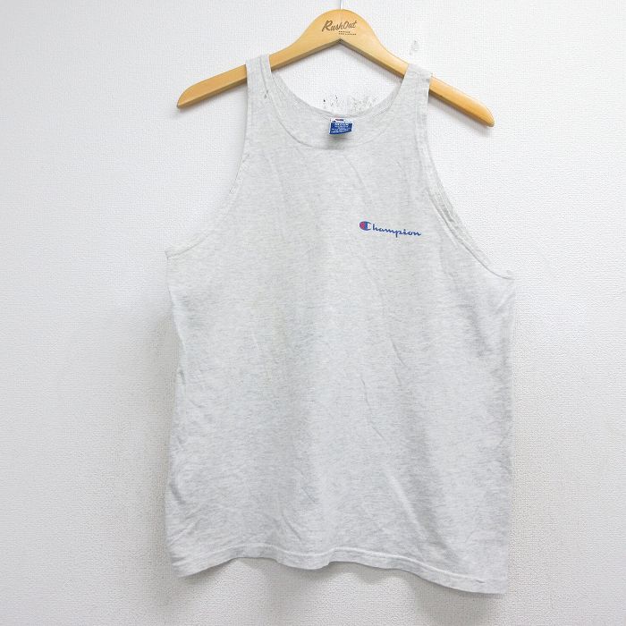 チャンピオン 90s タンクトップ ワンポイントロゴ グレー メンズL相当 | 古着