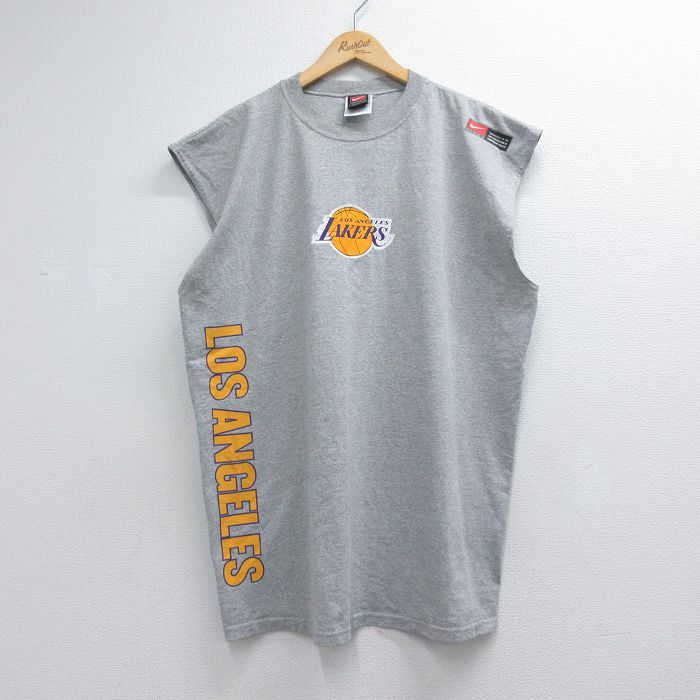 ナイキ 00s ノースリーブTシャツ NBAロサンゼルスレイカーズ グレー メンズXL相当 | 古着