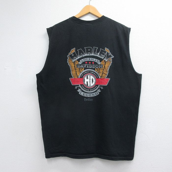 ハーレーダビッドソン 00s ノースリーブTシャツ ビッグロゴ ブラック メンズXL相当 | 古着