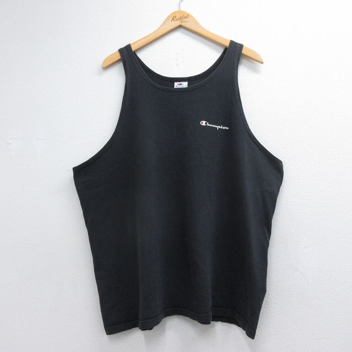 チャンピオン 90s タンクトップ ワンポイントロゴ ブラック メンズXL相当 | 古着