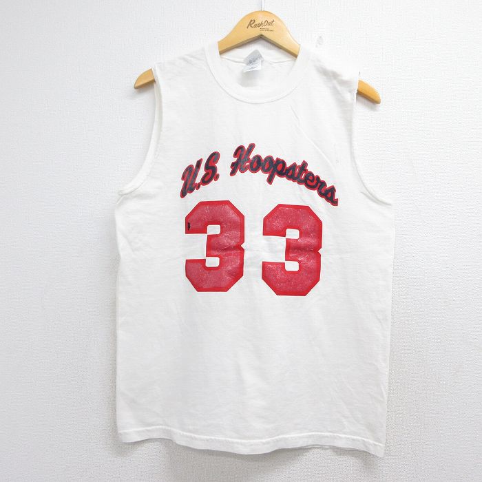 00s ノースリーブTシャツ ホワイト メンズL相当 | 古着
