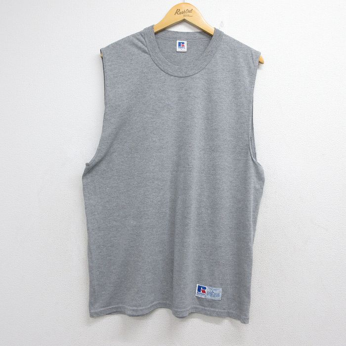 ラッセル 00s ノースリーブTシャツ 霜降り グレー メンズL相当 | 古着