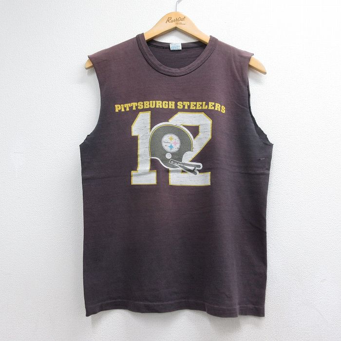 チャンピオン 70s ノースリーブTシャツ NFLピッツバーグスティーラーズ ネイビー メンズM相当 | 古着