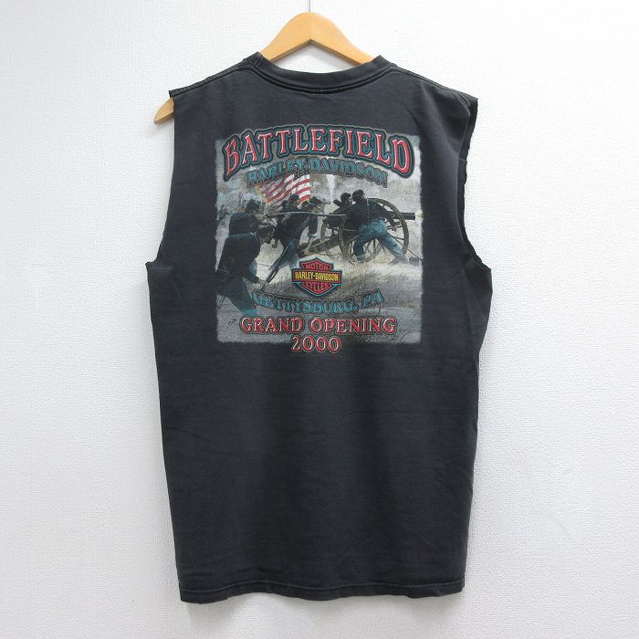 ハーレーダビッドソン 00s ノースリーブTシャツ ビッグロゴ ブラック メンズL相当 | 古着