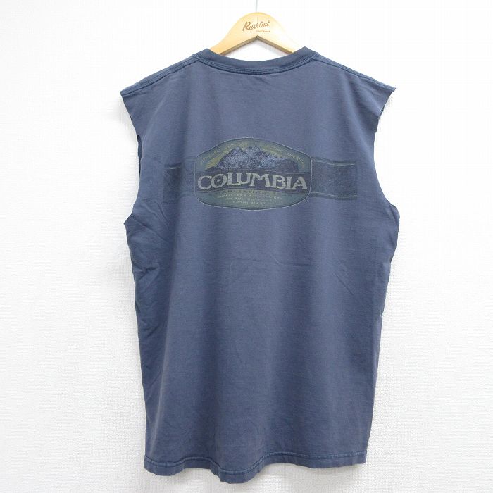 コロンビア 00s ノースリーブTシャツ ビッグロゴ ネイビー メンズXL相当 | 古着