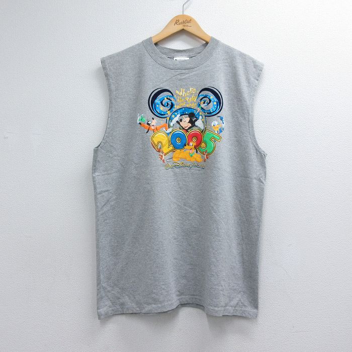 00s ノースリーブTシャツ ディズニー グレー メンズL相当 | 古着