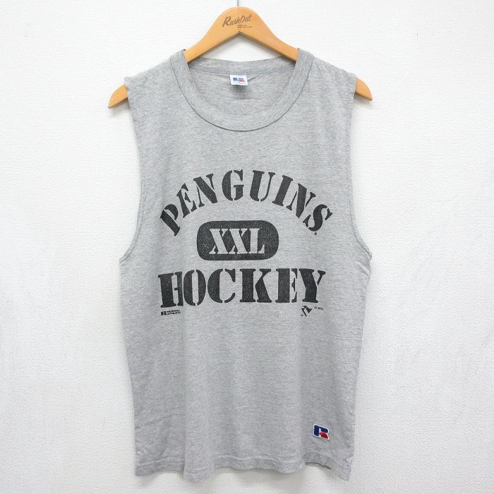 ラッセル 80s ノースリーブTシャツ ピッツバーグペンギンズ グレー メンズM相当 | 古着