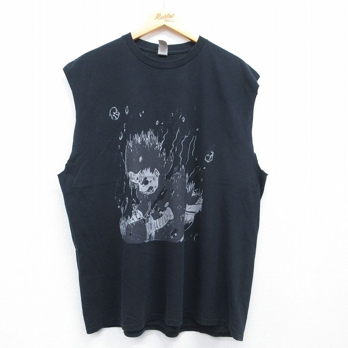 ノースリーブTシャツ ナルト疾風伝ロックリー ブラック メンズXL相当 | 古着
