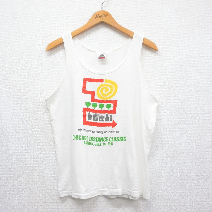 フルーツオブザルーム 90s タンクトップ シカゴ ホワイト メンズM相当 | 古着