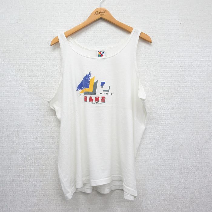 80s タンクトップ NEWPORT ホワイト メンズXL相当 | 古着