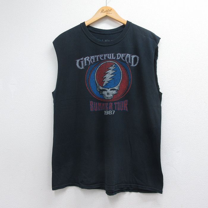 グレイトフルデッド ノースリーブロックTシャツ ブラック メンズL相当 | 古着