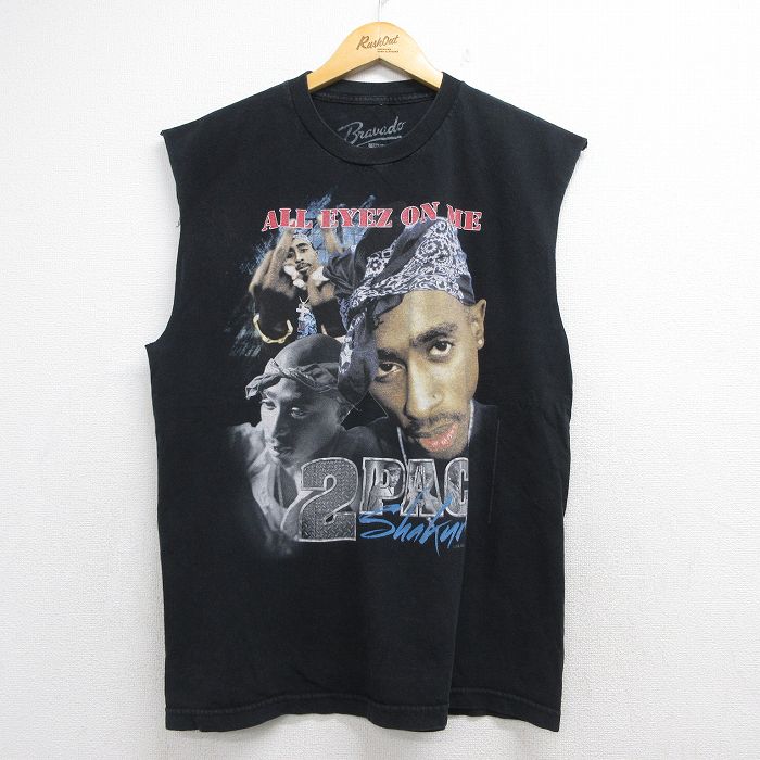 半袖Tシャツ トゥパック2PACプリント ブラック メンズL相当 | 古着