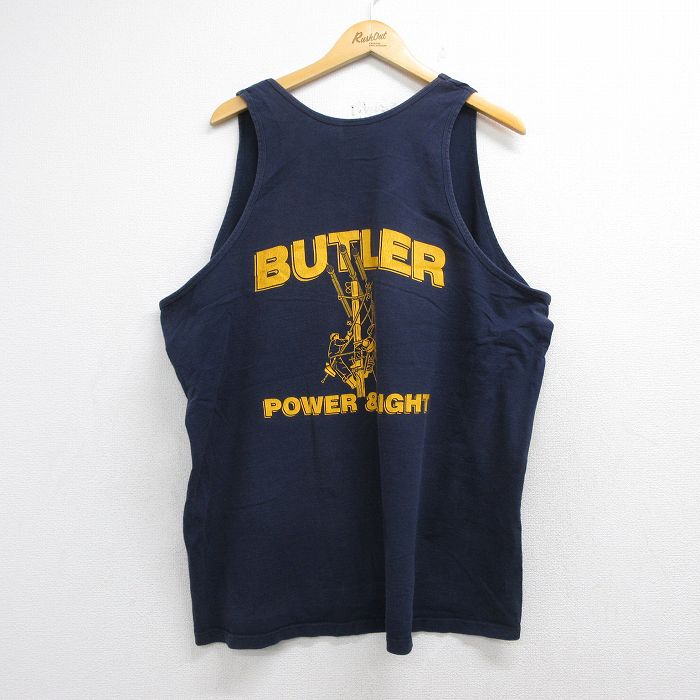 00s タンクトップ BUTLER ネイビー メンズXL相当 | 古着