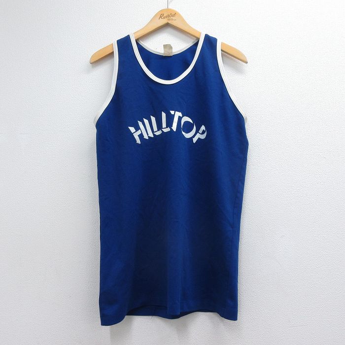 80s タンクトップ HILLTOP ネイビー メンズM相当 | 古着