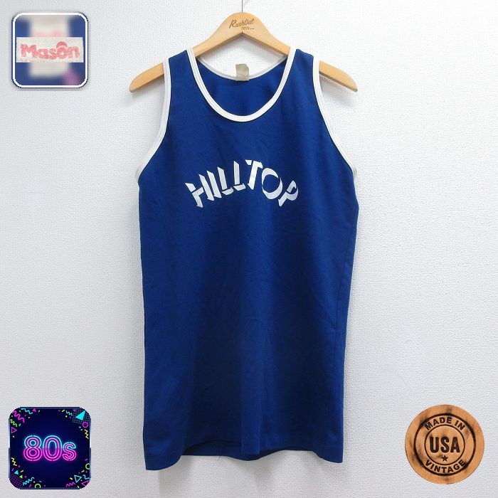 80s タンクトップ HILLTOP ネイビー メンズM相当 | 古着