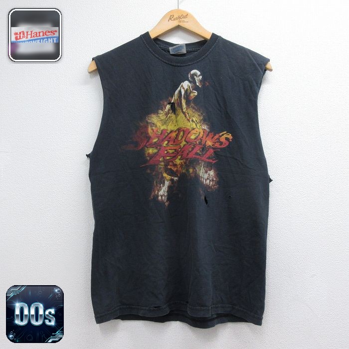 シャドウズフォール 00s ノースリーブTシャツ シャドウズフォールプリント ブラック メンズM相当 | 古着