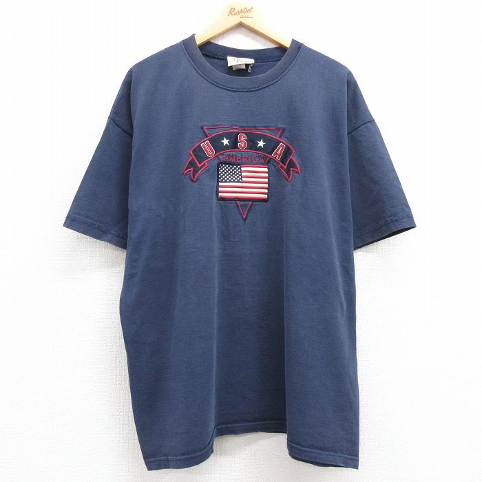 90s 半袖Tシャツ USAロゴ ネイビー XL | 古着