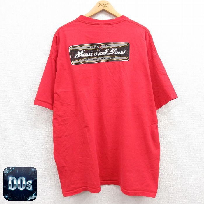 【50%OFF】マウイアンドサンズ 00s 半袖Tシャツ ビッグロゴ レッド XL | 古着