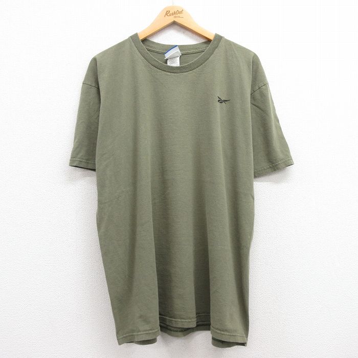 リーボック 00s 半袖Tシャツ ワンポイントロゴ グリーン XL | 古着
