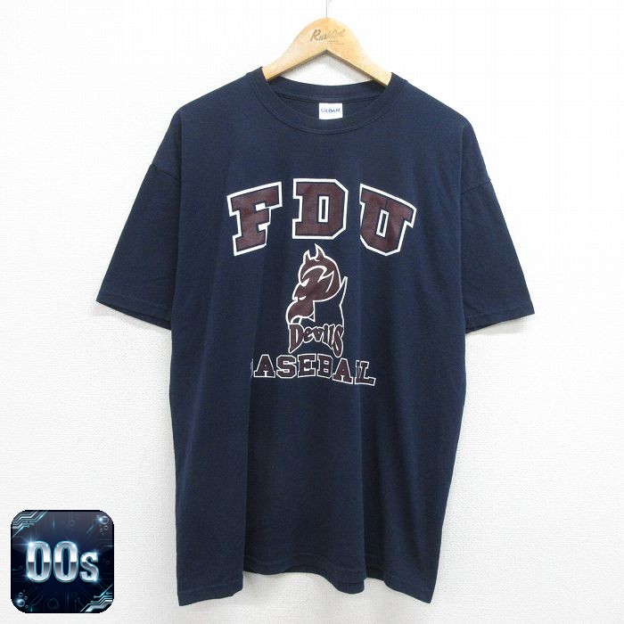 【50%OFF】ギルダン 00s 半袖Tシャツ FDUデビルス ネイビー XL | 古着