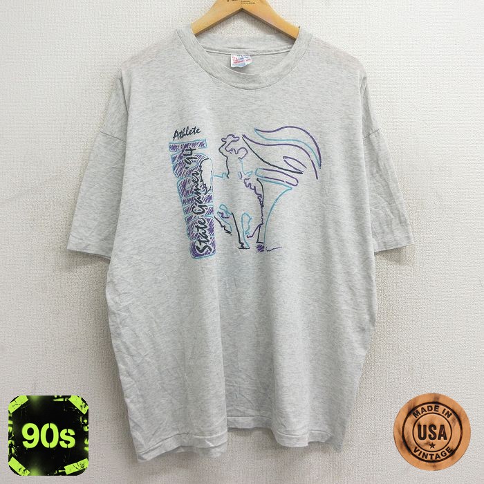 ヘインズ 90s 半袖Tシャツ カウボーイ グレー XL | 古着