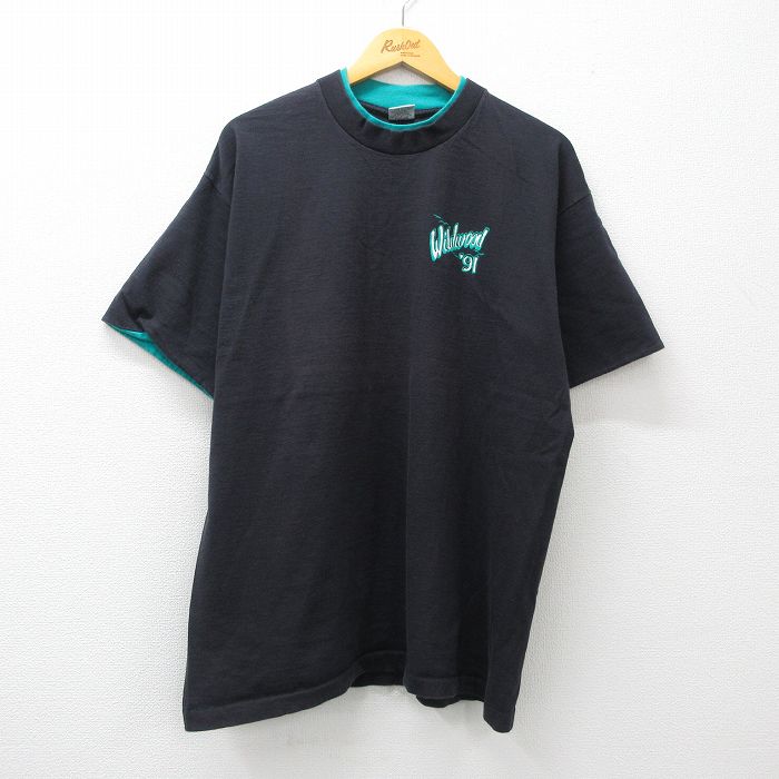 SIGNAL 90s 半袖Tシャツ ワイルドウッド ブラック XL | 古着
