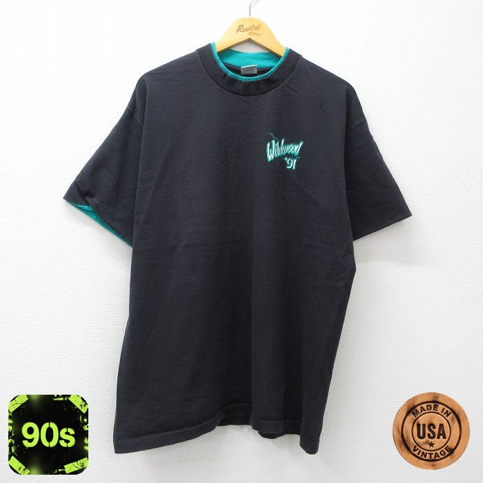 【50%OFF】SIGNAL 90s 半袖Tシャツ ワイルドウッド ブラック XL | 古着