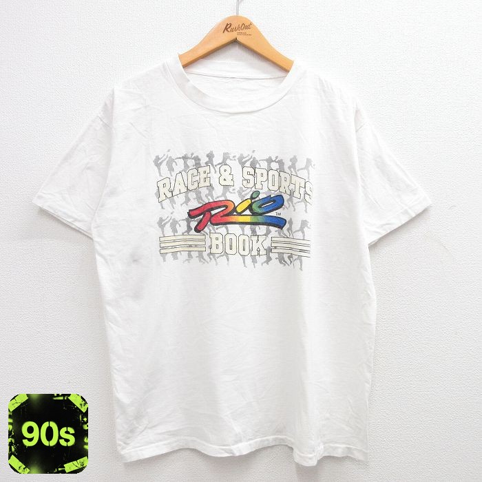 90s 半袖Tシャツ RACE&SPORTS ホワイト XL | 古着